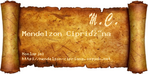 Mendelzon Cipriána névjegykártya